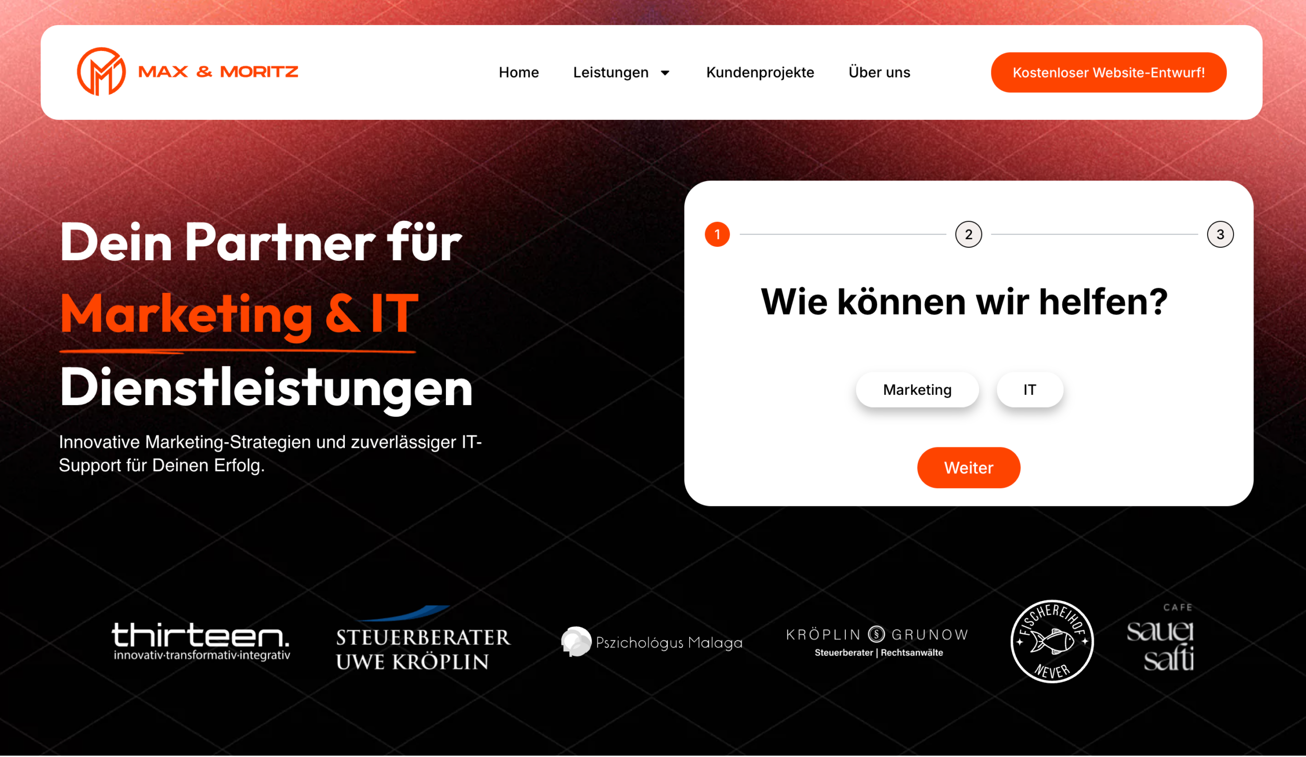 Max & Moritz Agentur Website Vorschau